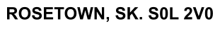 ROSETOWN, SK. S0L 2V0